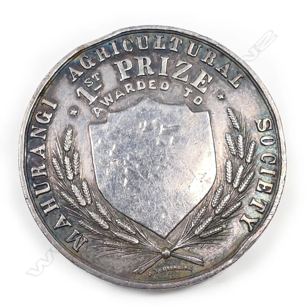 Anton Teutenberg Mahurangi Agricultural Society medal, Image 1++